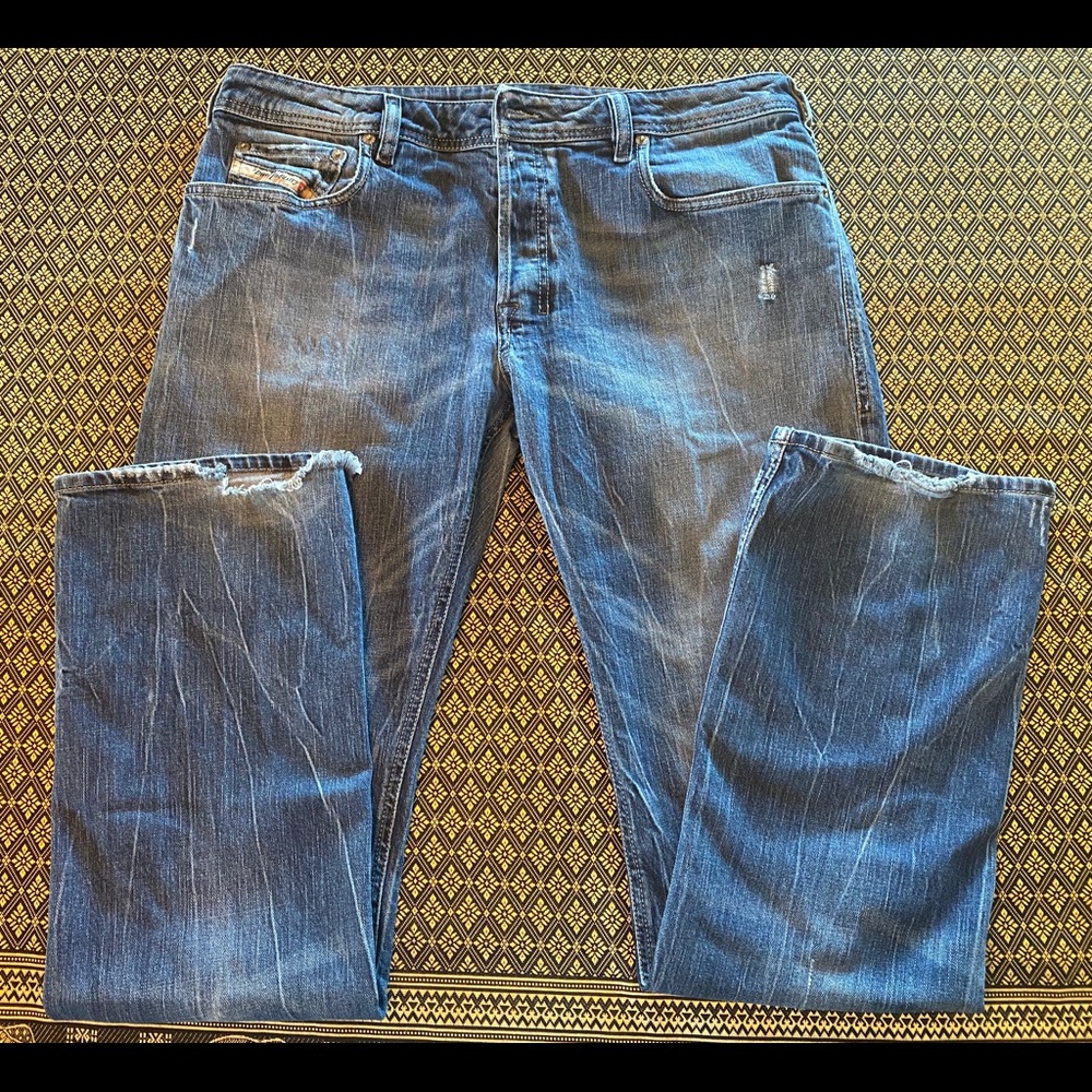 Diesel Zatiny jeans 36x34 distressed light stretch